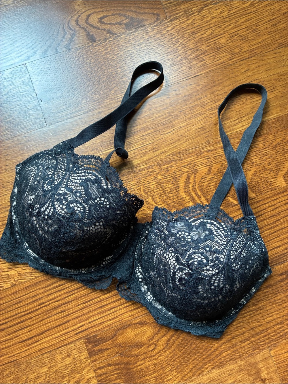ThirdLove Black Lace Underwire Bra with Scalloped Edge